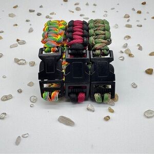 Men’s Paracord Clip Colorful Bracelets Set of 3